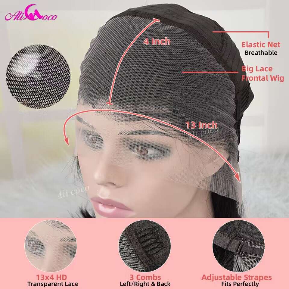 Brown Short Straight Bob Human Wigs Pre-Plucked With Baby Hair Honey Blonde Colored Lace Frontal Wig For Women