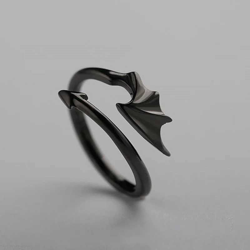 Korean Personality Simple Wing Geometry Ring Couple Open Adjustable Index Finger Ring For Woman Fine Jewelry AccessoriesX240921