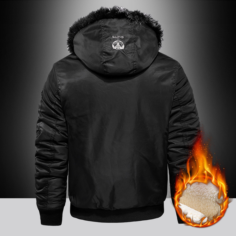 Winter New Warm Hooded Fur Collar Men's Wool Ed Jacket Coat Fashion Casual Top Jackets For Men
