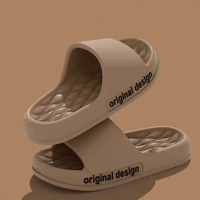 Bebealy Letter House Shower Bathroom Shoes EVA Beach Slides Fashion Soft Cloud Slippers 2024 Summer Women Sandals