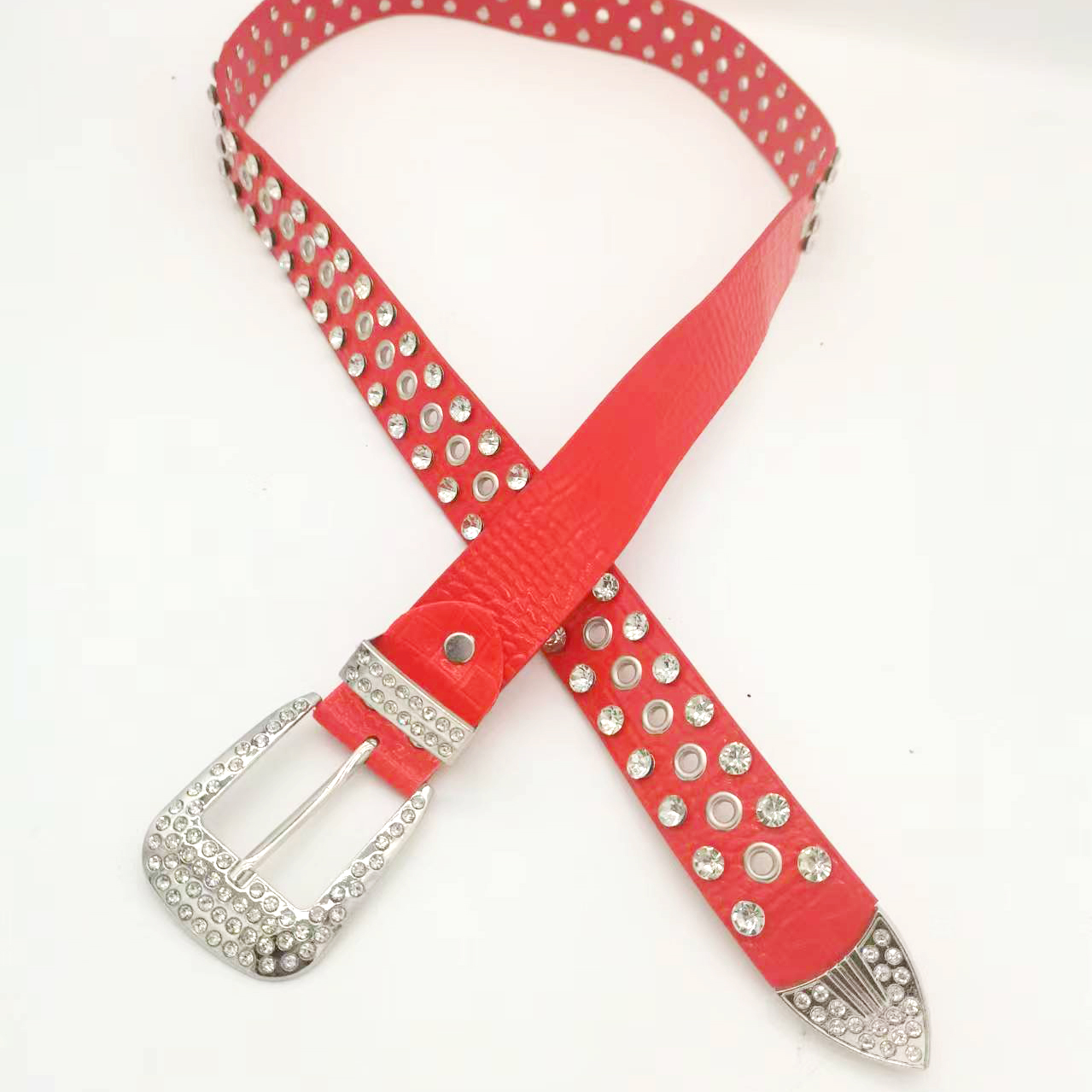 New Trend Bling Bling Rhinestone Belt Western Cowboy Crystal Studded Leather Diamond Belt For Jeans