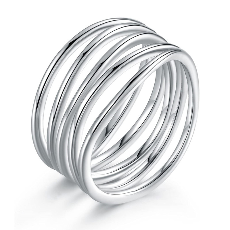 Korean fashion blogger trendy ring, personalized multi-layered line, simple index finger ring, metallic ring Free shipping