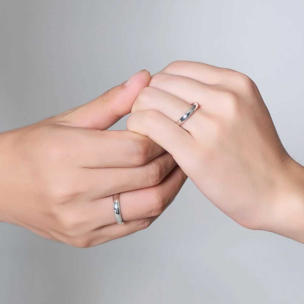 925 Sterling Silver Couple Ring Simple Marriage Engagement Ring Luxury Fashion Single Ring Silver Jewelry for Women Men AnilloX240921