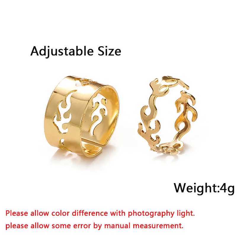 2pcs/set Butterfly Open Rings for Women bague femme Gold Color Hollow Dinosaur Rings Adjustable Wedding Couple RingsX240921