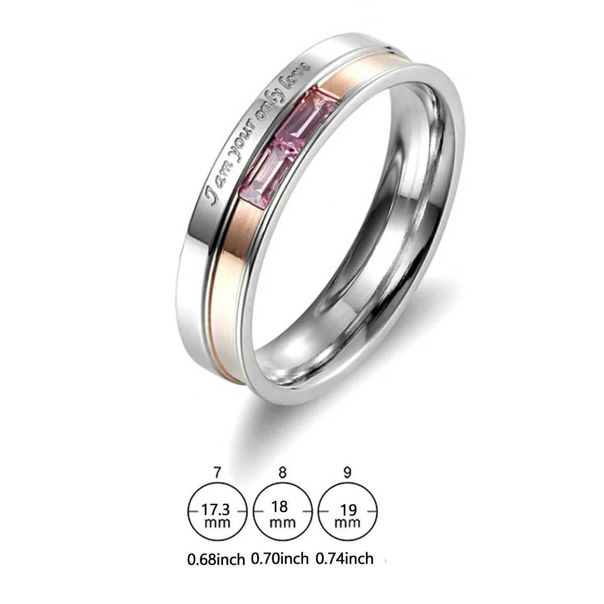 Fashion Couple Ring Charm Stainless Steel Couple Rings Zircon Men Women Wedding Rings Male Jewelry GiftsX240921