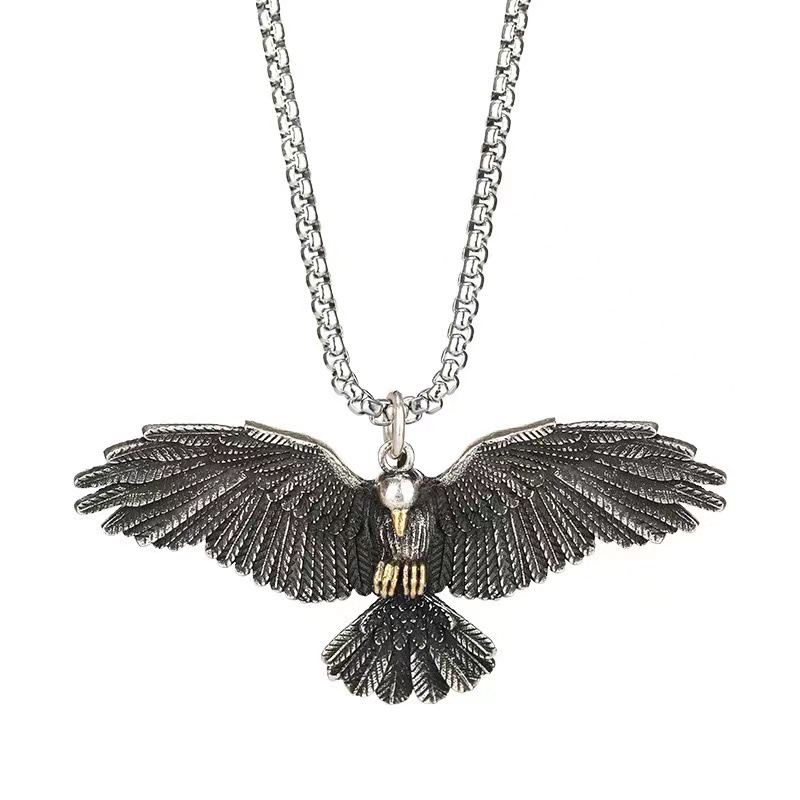 European and American domineering personality eagle necklace, male hip-hop, street trend, craft creative jewelry Free shipping