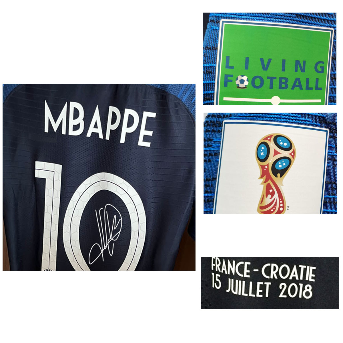 2018 Final Game #10 MBAPPE Signature Jersey Signed Maillot Player issue maglia da calcio Sports Jerseys