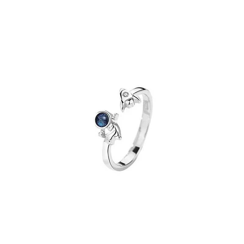 Astronaut couple ring a pair of trendy personality open rings birthday gifts astronauts simple romantic pair ringsX240921