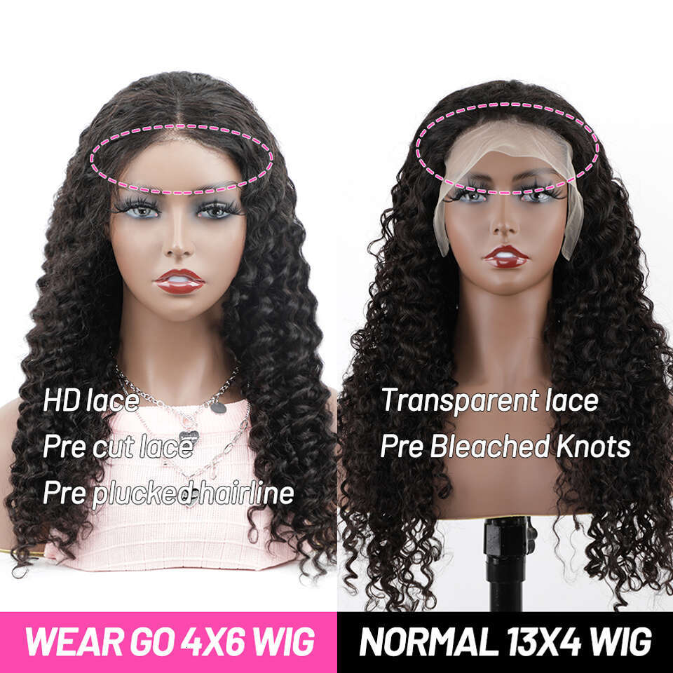 ISEE Wear Wig Brazilian Deep Wave Bleached Knots 13x4 Lace 6x4 HD Glueless Pre Plucked Human Wigs Ready To Go