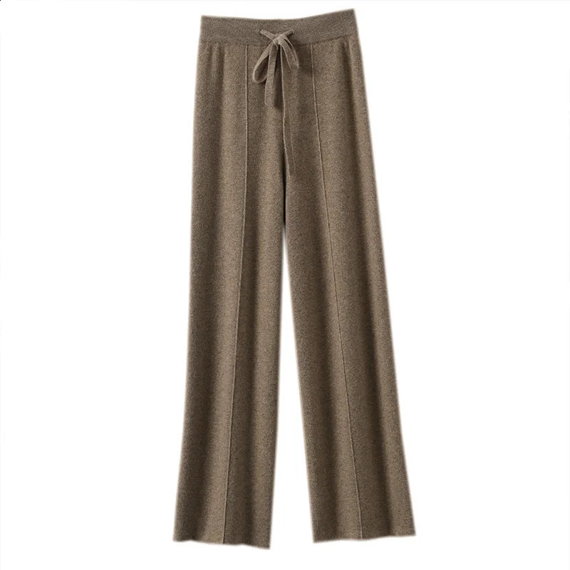 Autumn/Winter Womens Cashmere Fashion Pants Knitted Loose Cashmere Pants Womens 240921 - view 4