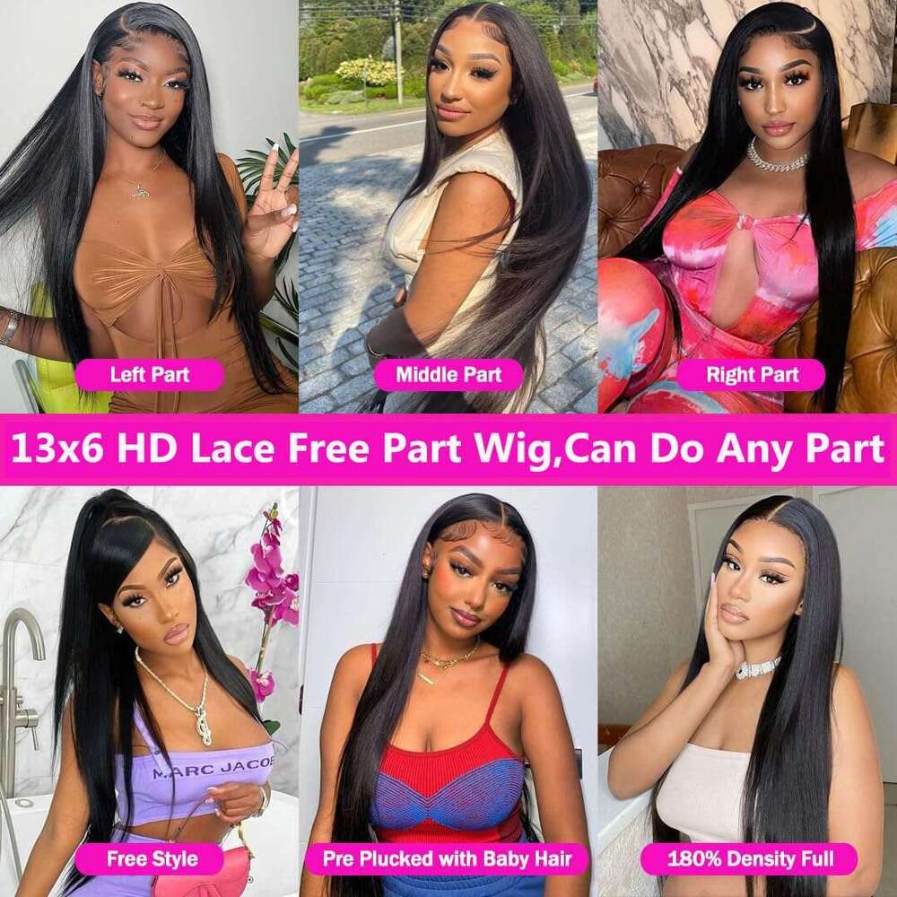 PerisModa 15A 13x6 Full HD TransParent Frontal Wigs Straight Lace Front Human Wig Pre Plucked 180% Brazilian Remy Hair