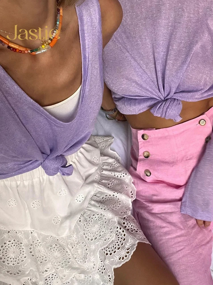 Jastie Spring Womens Lace Set Fashion O-neck Long sleeved ShirtA-line Ski Set Casual Elegant White Two piece Set 240921