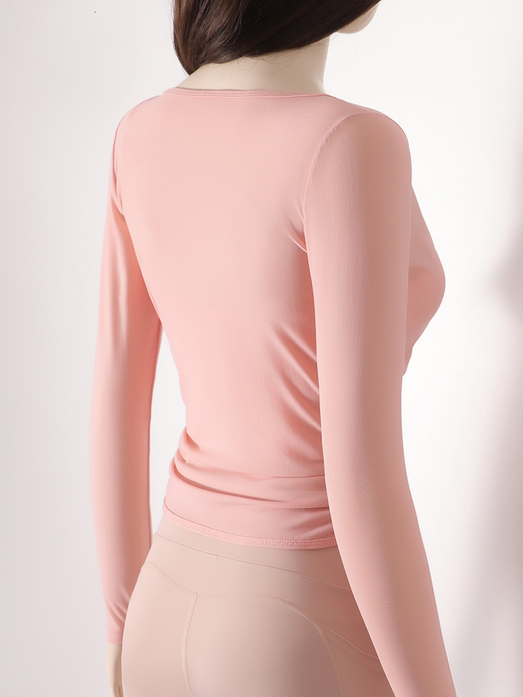 Sexy Yoga Sports Crop Tops Long Sleeve Gym Running Top Women Fiess Workout Shirts
