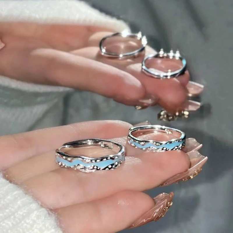 New Enamel Luminous Adjustable Finger Ring Vintage Luxury Love Couples Rings Glow In Dark Y2K Jewelry Valentines Day GiftsX240921