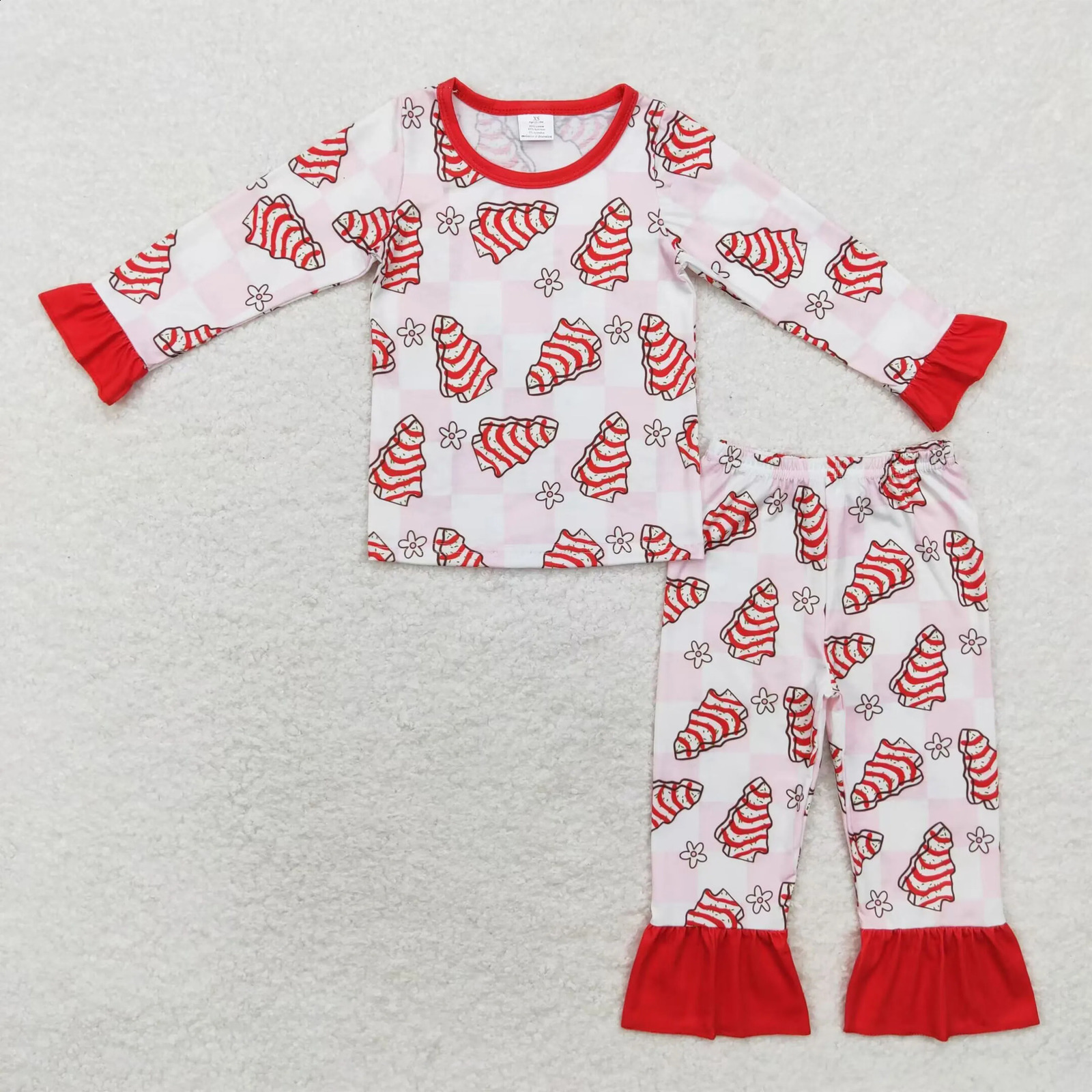 Wholesale Baby Girl Christmas Santa Pajamas Children Sleepwear Long Sleeve Shirt Set Kid Cactus Pants Toddler Western Outfit 240911