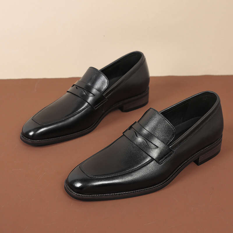 Slip On Dress Genuine Leather Italian Loafer For Black Brown Brand Formal Oxford Men Casual Shoes