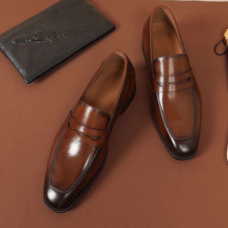 Slip On Dress Genuine Leather Italian Loafer For Black Brown Brand Formal Oxford Men Casual Shoes