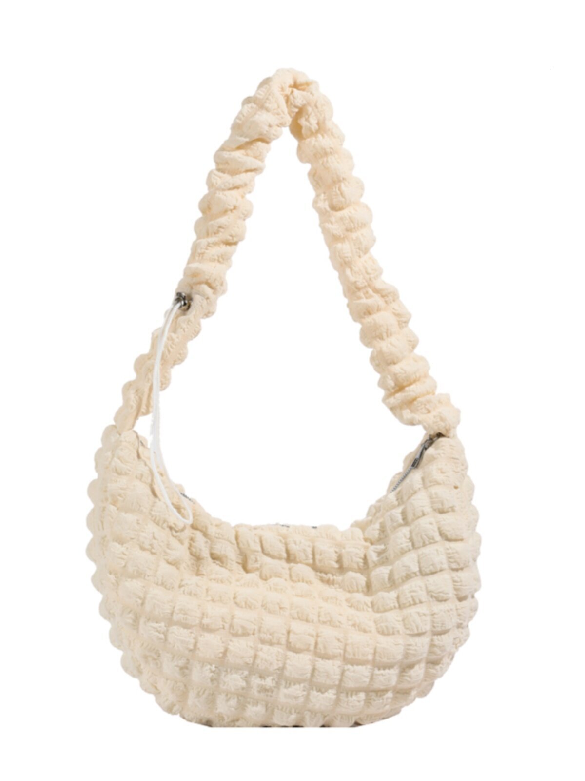 Cute Cloud Burst Bubble for Girls New 2023 Large Capacity Single Shoulder Underarm Bag with Zipper Closure and Ruched Texture