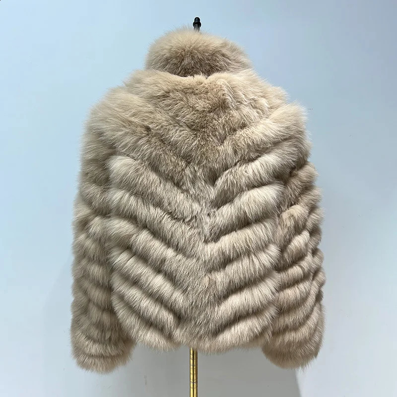 Women Fox Fur Coats Winter Thick Warm Reversible Coat Double Side Jacket Natural Fur Jackets 240911