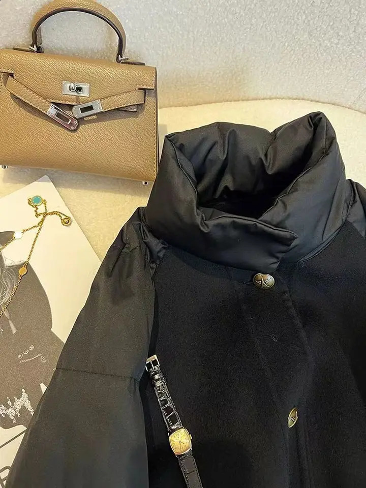 2024 Winter Large Size Parka Cotton Down Jacket High-Quality Thick Patchwork Jacket Black Zipper Coat Women 240914