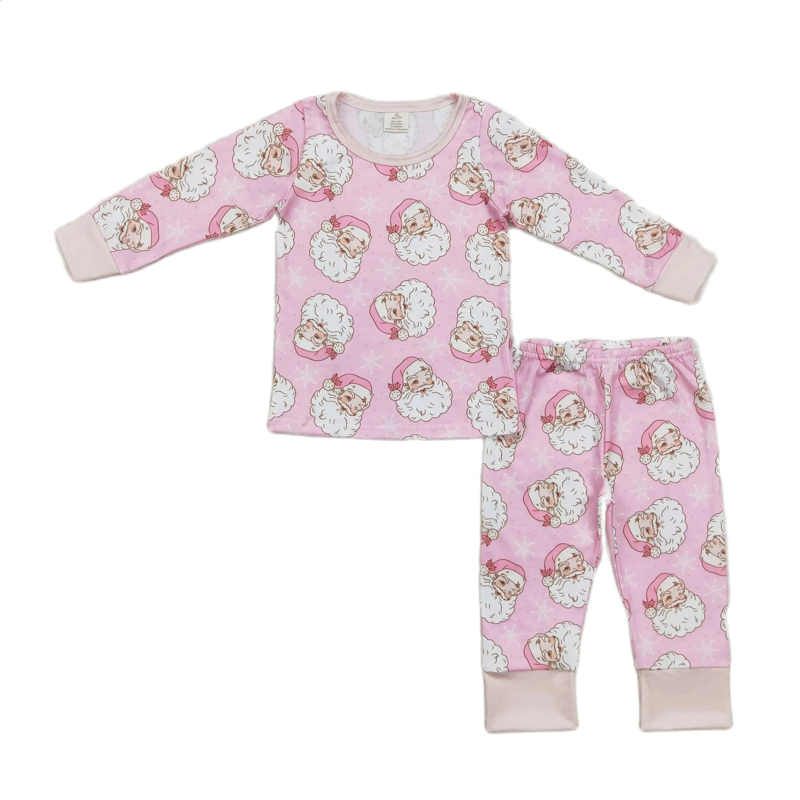 Wholesale Baby Girl Christmas Santa Pajamas Children Sleepwear Long Sleeve Shirt Set Kid Cactus Pants Toddler Western Outfit 240911
