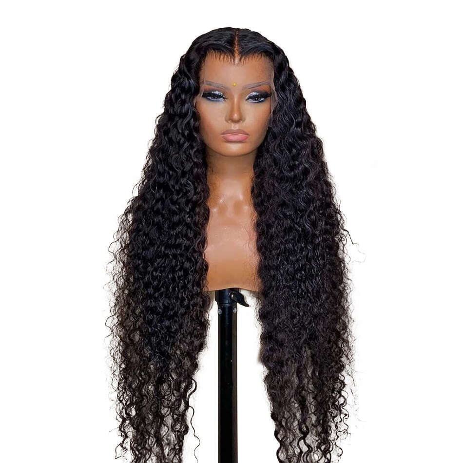 Deep Wave HD Front 100% Human Wig Kinky Curly 200% 13x4 13x6 Lace Frontal Wigs For Woman Indian Remy Hair Pre Plucked