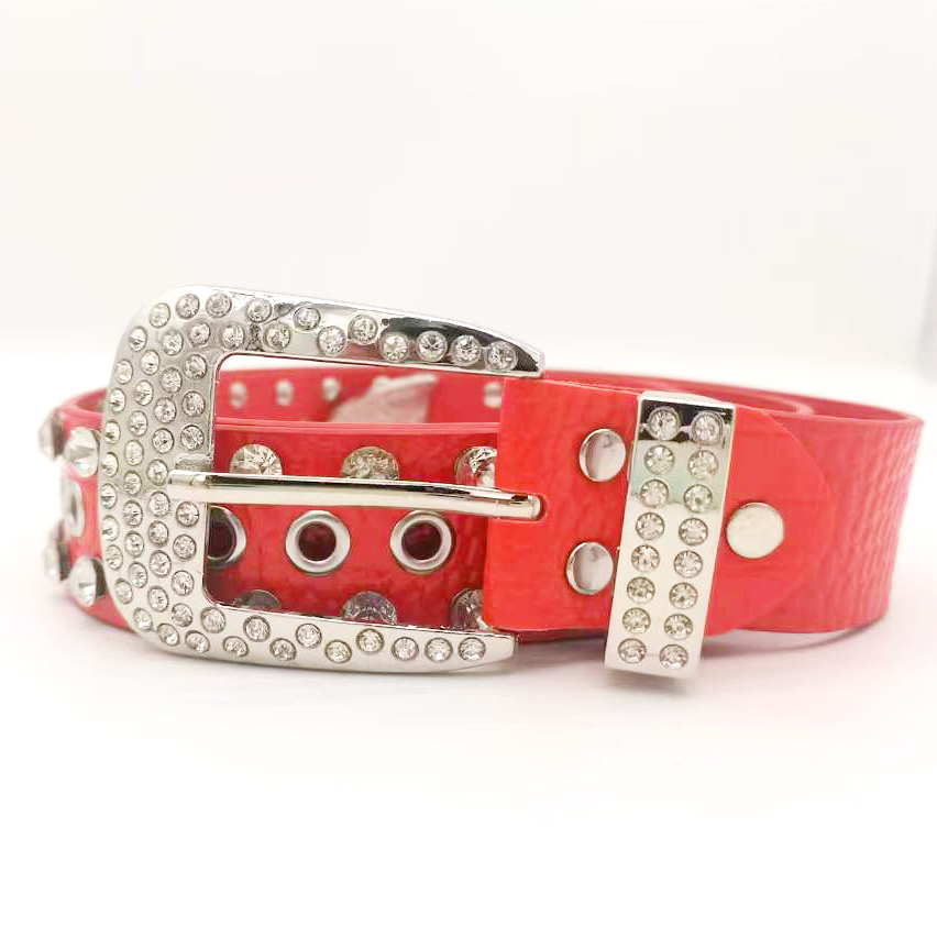 New Trend Bling Bling Rhinestone Belt Western Cowboy Crystal Studded Leather Diamond Belt For Jeans