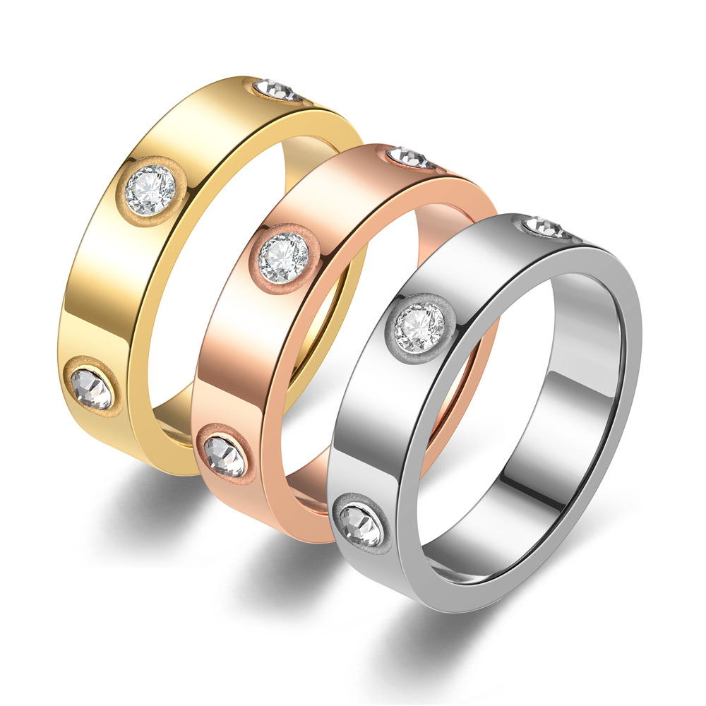 European and American fashion new hot selling style glossy diamond ring Free shipping