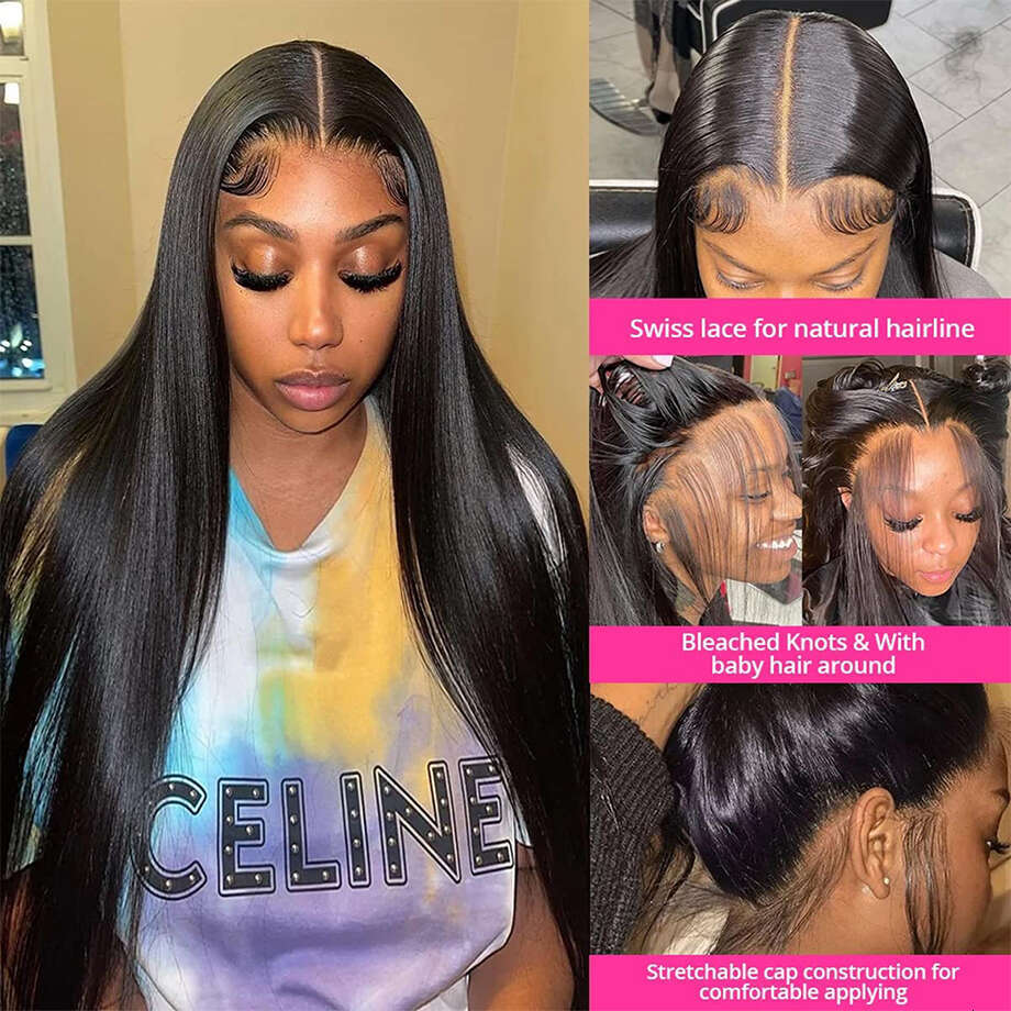 13x4 Straight HD Frontal Wigs 13x6 Transparent Front Human Hair For Women Pre Plucked 4x4 Lace Closure Wig On Sale