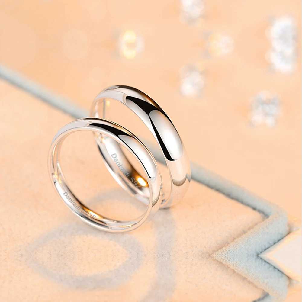 925 Sterling Silver Couple Ring Simple Marriage Engagement Ring Luxury Fashion Single Ring Silver Jewelry for Women Men AnilloX240921