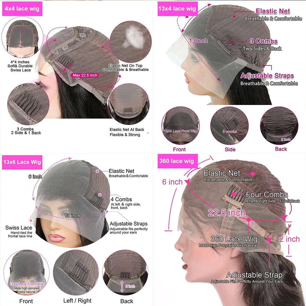 250 Density 360 Full Pre Plucked Deep Front Human Hair Wigs Curly HD Transparent Lace frontal Wig