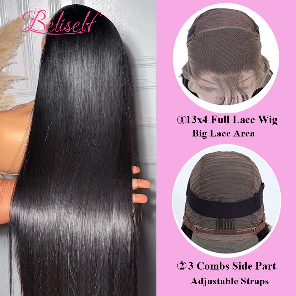 Straight 300 Density HD Lace Wig 13x6 Human Full Frontal Wigs Beliself Hair