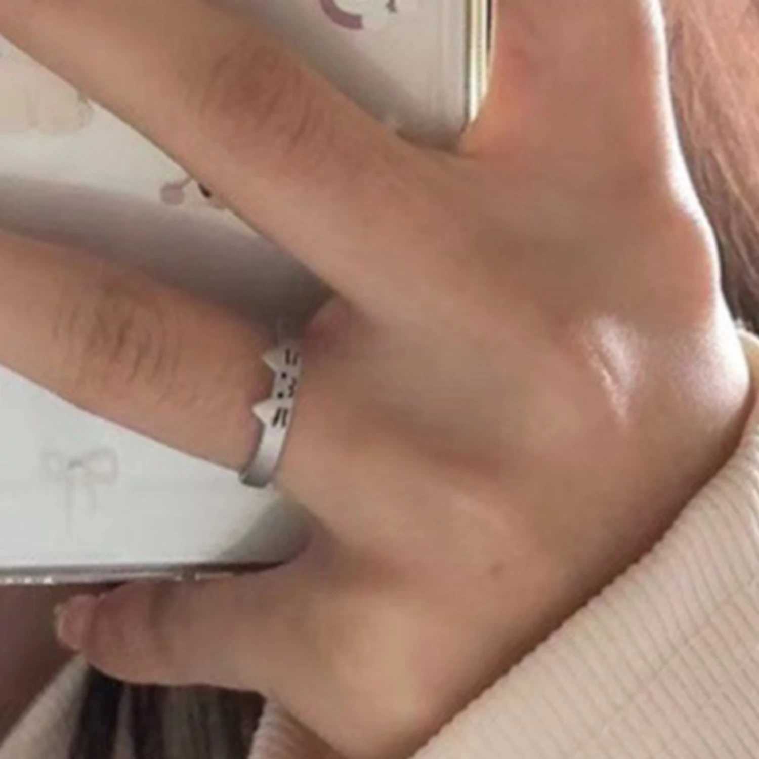 Korean Style Sliver Color Cat Rings For Women Simplicity Cat Cartoon Ring Couple Ring Fashion Best Friend JewelryX240921