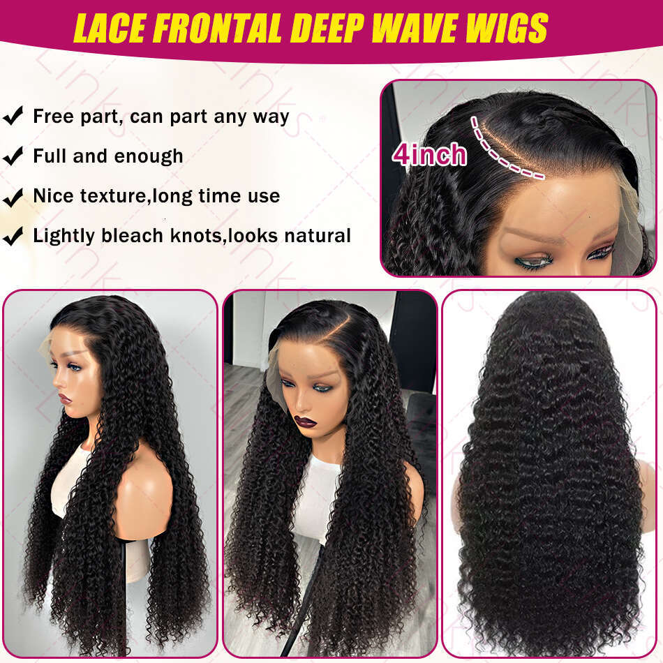 Brazilian Loose Deep Wave HD Transparent 13x4 Front Human Hair Wigs For Women Remy 13x6 Curly Lace Frontal Wig Pre Plucked