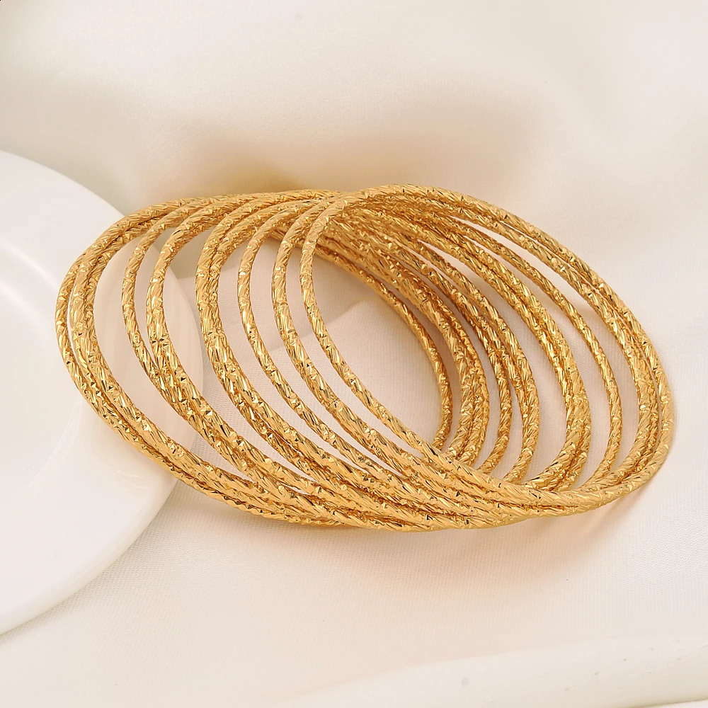 24K goldplated fashionable large bracelet Ethiopian African womens gold bride wedding jewelry gift 240912
