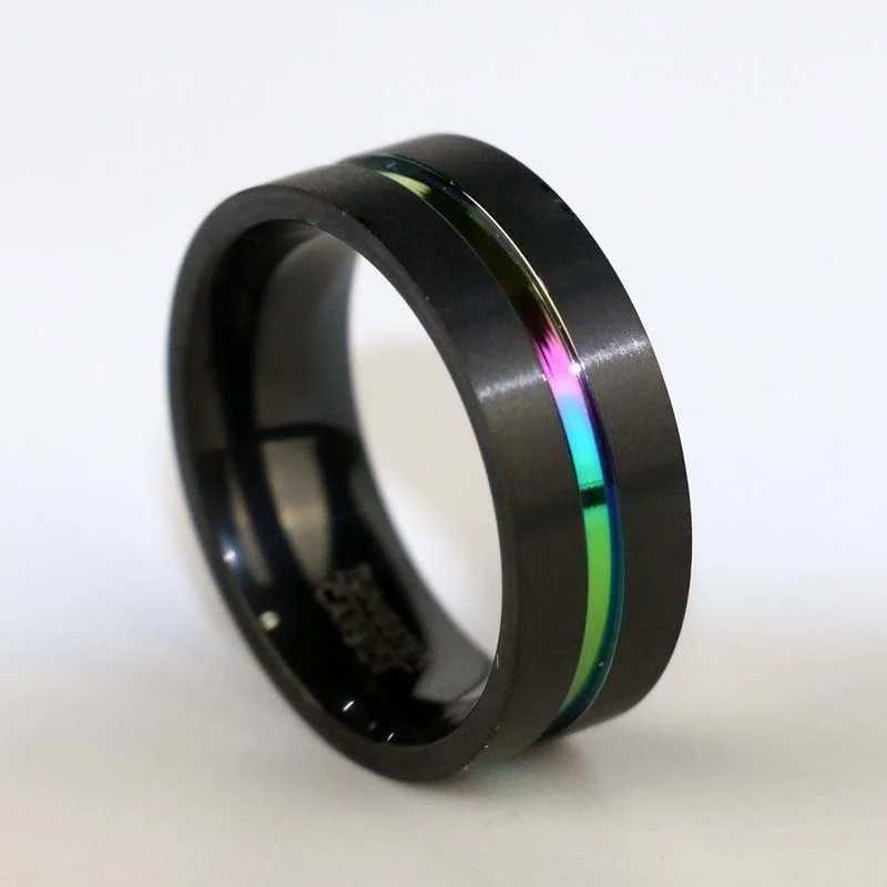 Couple Ring Stainless Steel Colorful Rings For Women Purple Crystal Bands Wedding Engagement Jewelry Accessories Free ShippingX240921