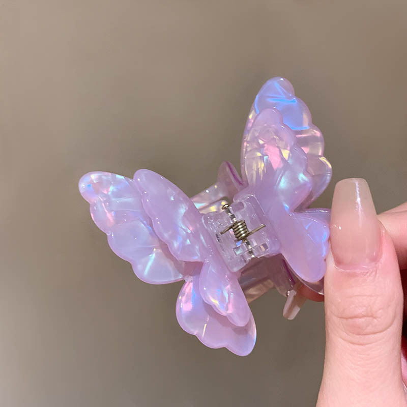 Gradient butterfly grab clip female 2024 new popular hair shark clip half tie hair accessory Free shipping