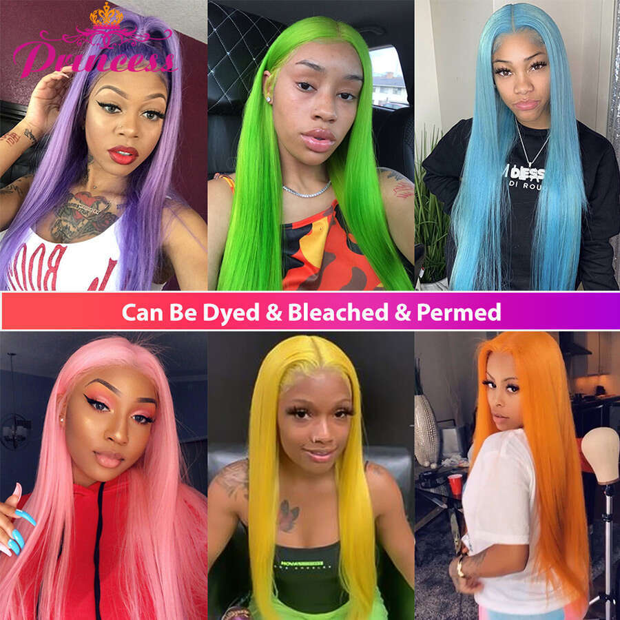 Princess 613 HD Frontal 13x4Transparent Blonde Lace Front Wig Pre Plucked Brazilian Straight Human Hair Wigs