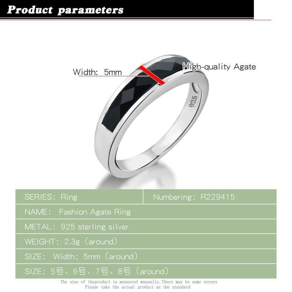 Couples Ring Women Men 925 Sterling Silver Jewelry Agate Rings for Women Lover Banquet Ring Fashion Jewelry GiftX240921