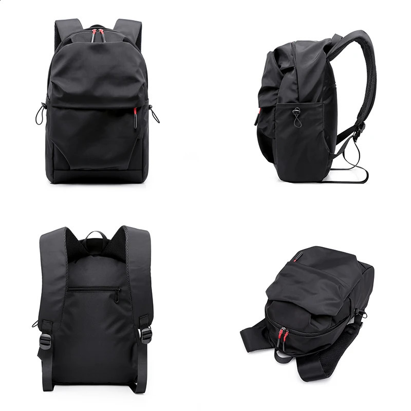 Multifunctional Computer Waterproof Backpack Men Student School Bags Casual Pleated Backpacks 156 Inches Laptop Bag Pack 240925Z