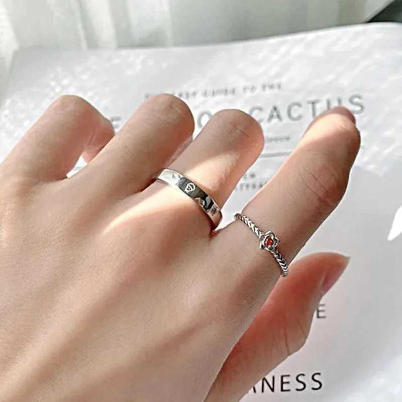 Anime Little Prince and Rose Cartoon Couple Rings Unisex Cosplay Adjustable Opening Ring Set Jewelry Cosplay Party AccessoriesX240921