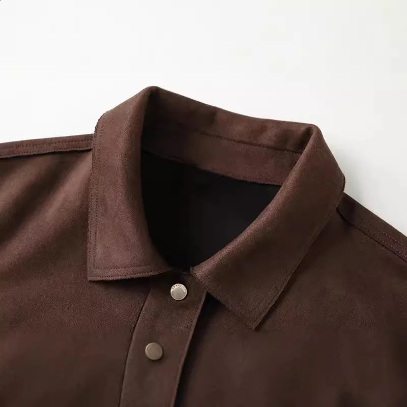 2024 Autumn Brown Jacket Women Spring Vintage Womens Suede Leather Jacket Windbreaker in Coat Streewear Women Clothes 240921