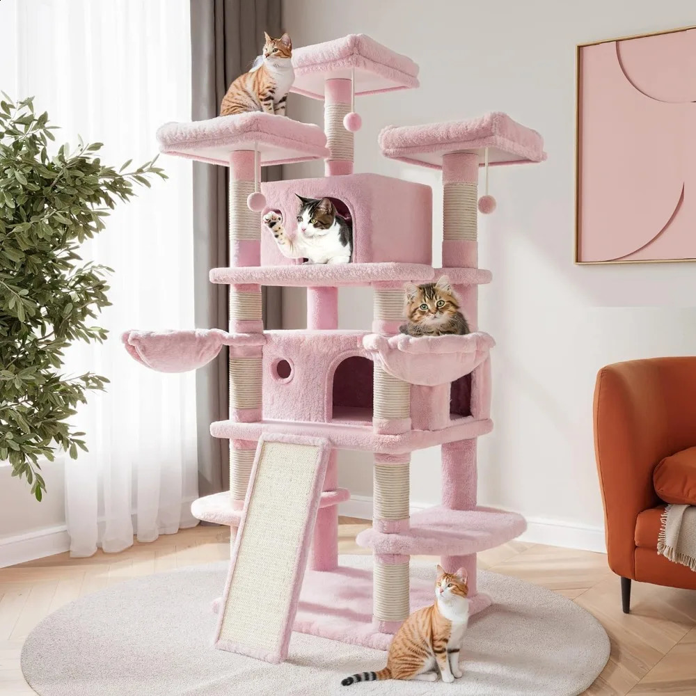 68 inch multi-layer large feline plant used for large/large cat Kota with apartment/comfortable plush feline/sisal scratch post 240919
