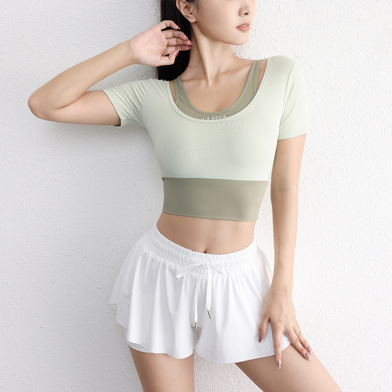 Gym Fiess Sports Active Wear T Shirt O Neck Short Sleeve Yoga Shirts For Women