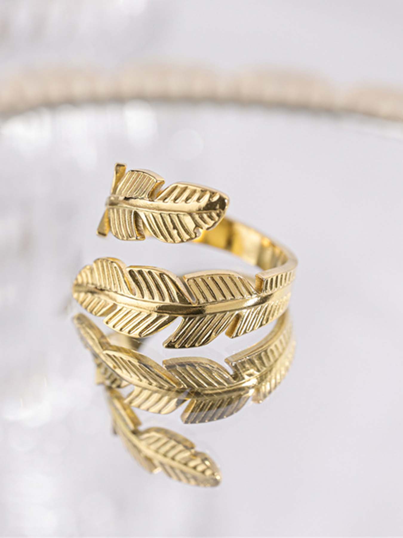 designer ring European and American Fashion Feather Ring Open Titanium Steel Ring Angel Wings Hip Hop Style Stainless Steel Ring Jewelry