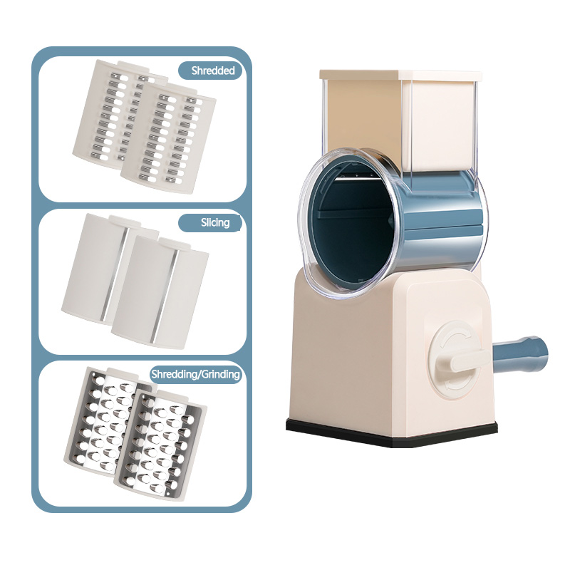 Rotary Cheese Grater Shredder Multifunction Kitchen Speed Slicer Vegetable Shooter Potato Hashbrown Grinder for Nut Carrot Radish Cucumber
