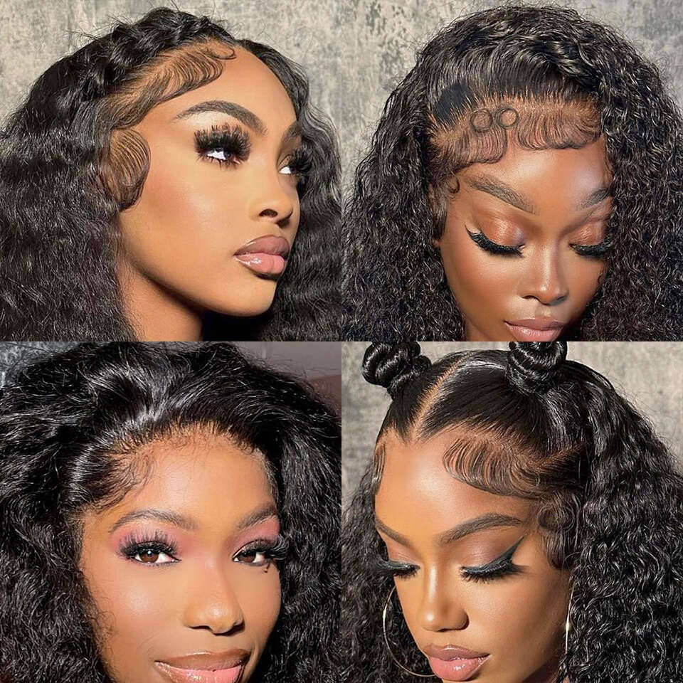 Wear ISEE HAIR PreBleached Knots Kinky Curly HD Glueless Human Wigs Ready To Go Pre Cut Lace PrePlucked Haire Wig