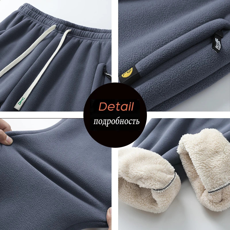 8XL Men Winter Warm Pants Thicken Sweatpants Mens Casual Fleece Sports Autumn Fashion Joggers Trousers Male s 240910