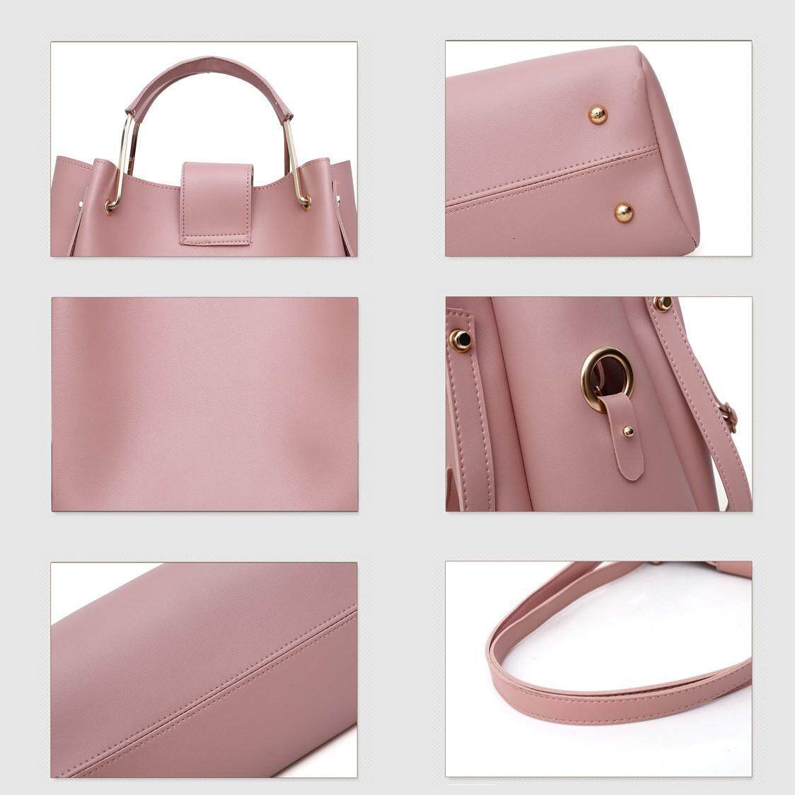 (3-in-1 Set) DO Ladies PU Leather Female Women Shoulder Handbeg Beg Tangan Wanta terbaru 2024 Women's Bag Handbag (Type 34)