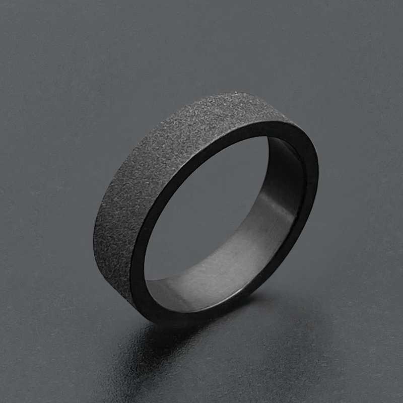 Simple 3mm 5mm Woman Mens Couple Black Titanium Ring Matte Finished Finger Ring Jewelry for Male Wedding Bands GiftX240921